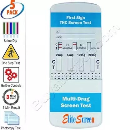 Multi level THC test kit 5-pack