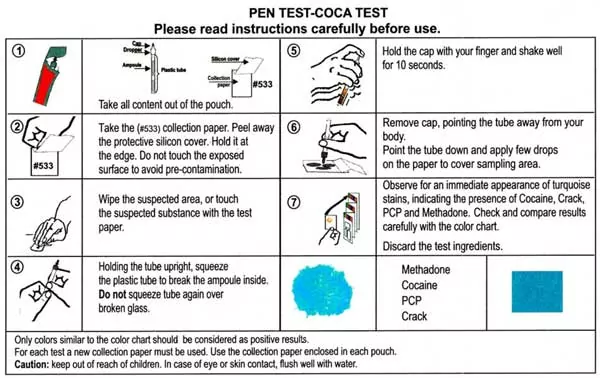 Cocaine Residue Drug Detection Test